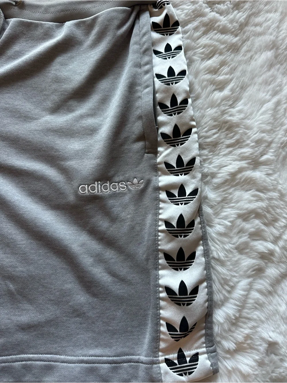 adidas Gray Men’s Athletic Shorts with Trefoil Tape